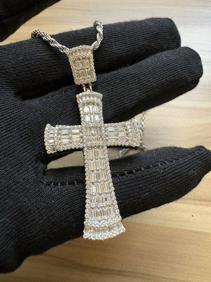 Moissanite Cross Pendant And 22” Chain