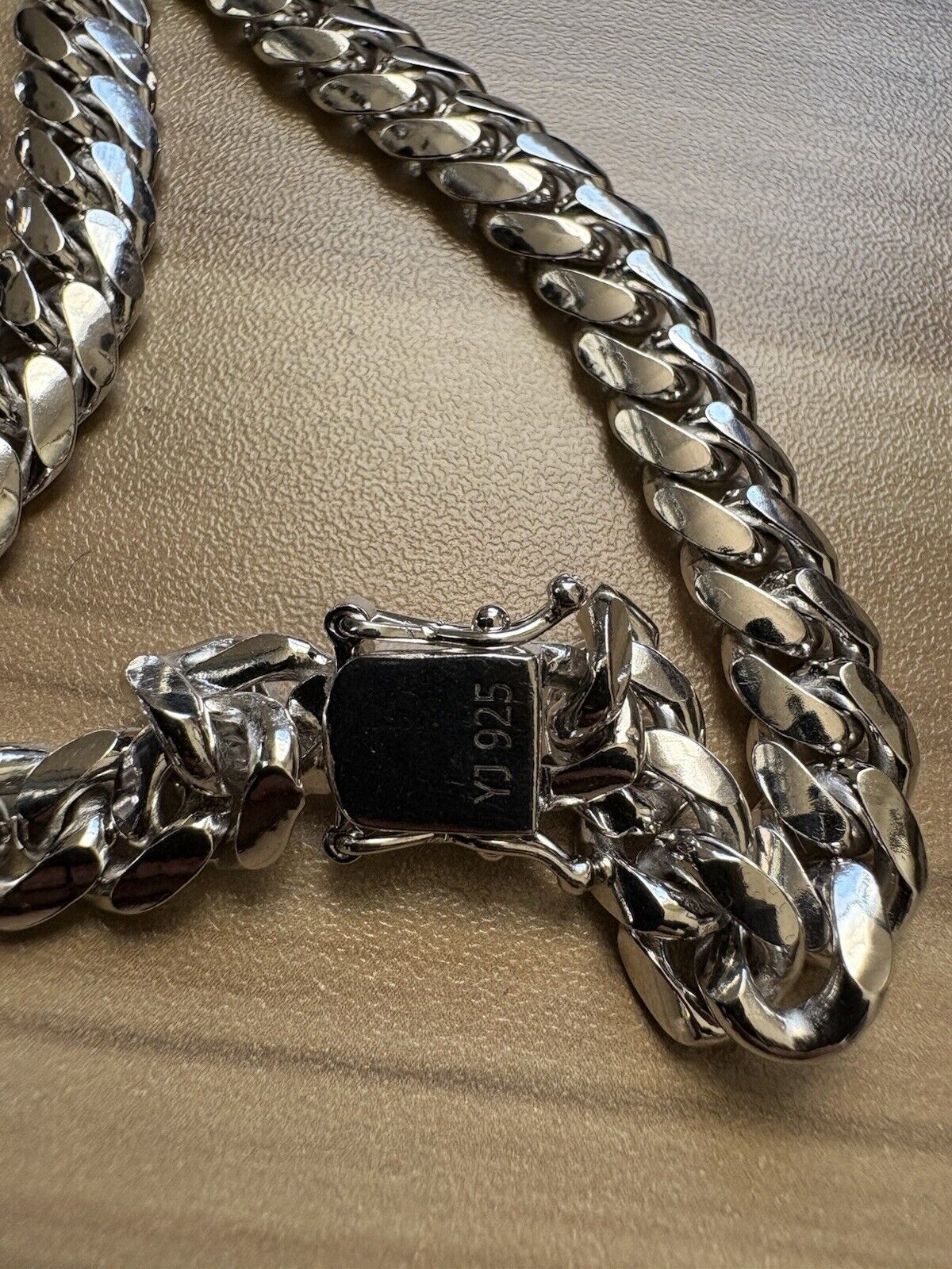 Silver Rhodium Plated Miami Cuban Link Necklace 22”