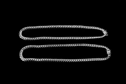 Silver Rhodium Plated Miami Cuban Link Necklace 22”