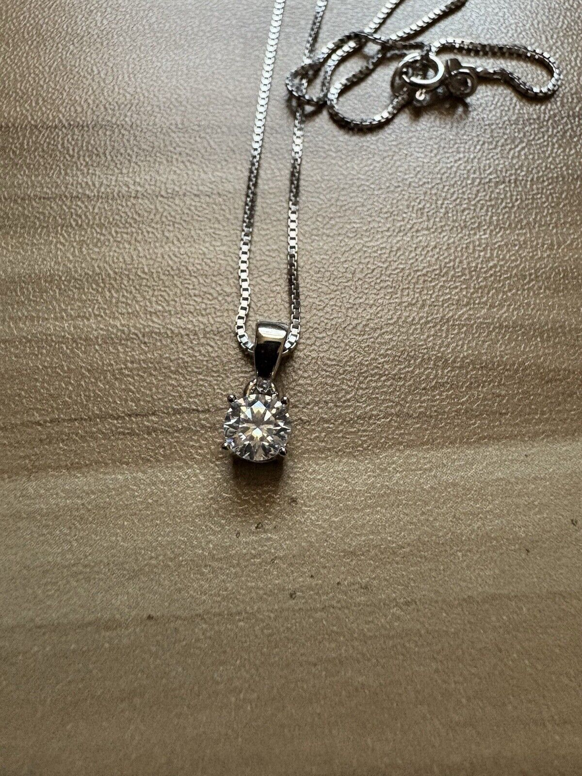 Moissanite Pendant With 18” Rhodium Plated Necklace