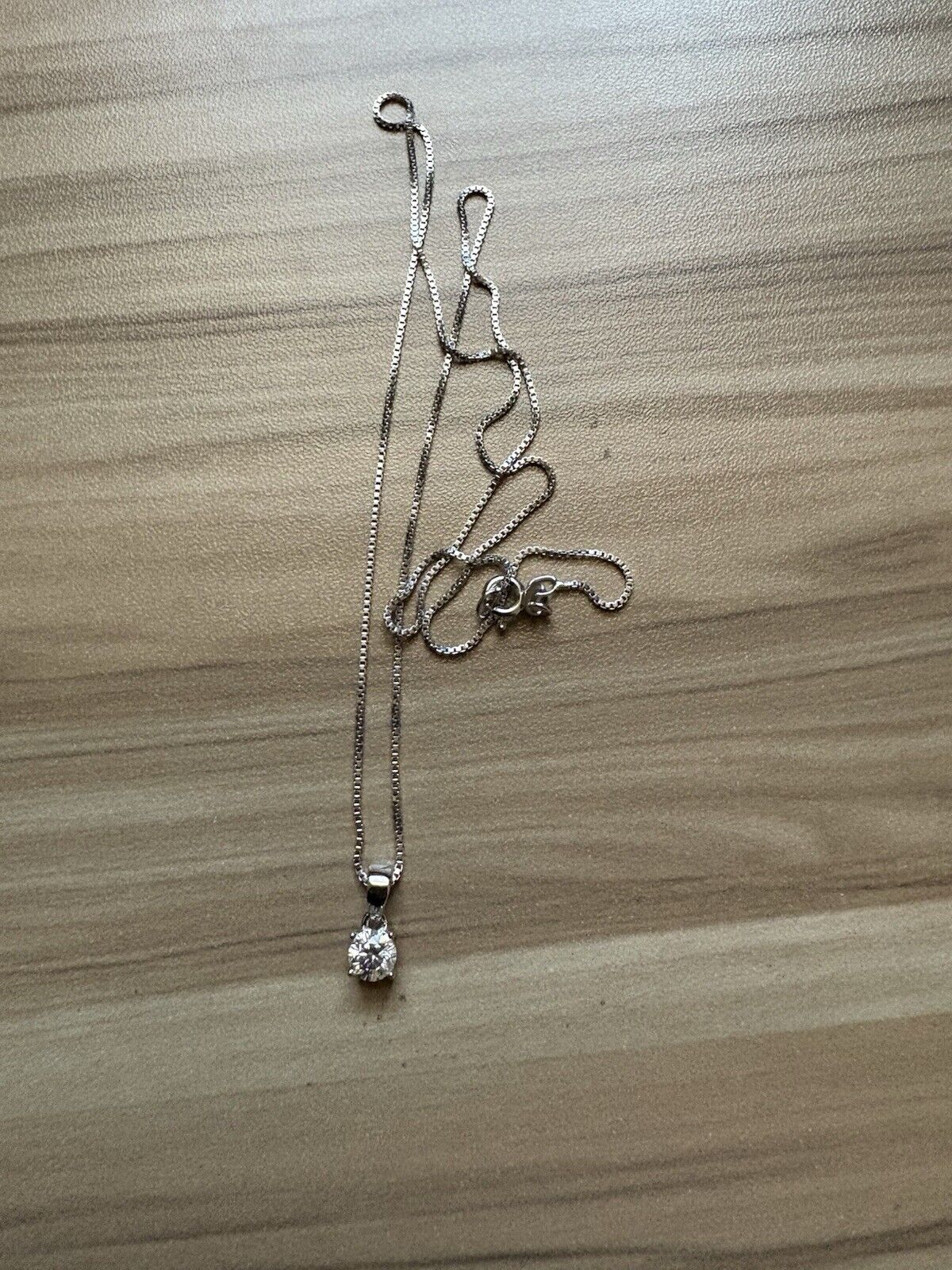 Moissanite Pendant With 18” Rhodium Plated Necklace