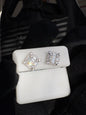 0.83ct Baguette Silver Moissanite Screw Back Earrings